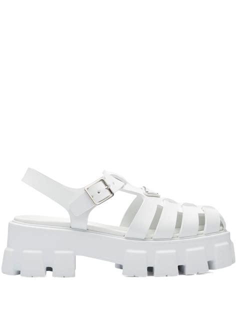 prada monolith sandals white